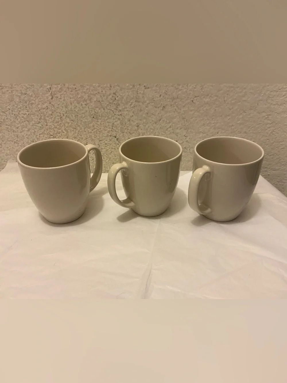 Set Of 3 Corelle Stoneware Coffee Tea Mugs cream